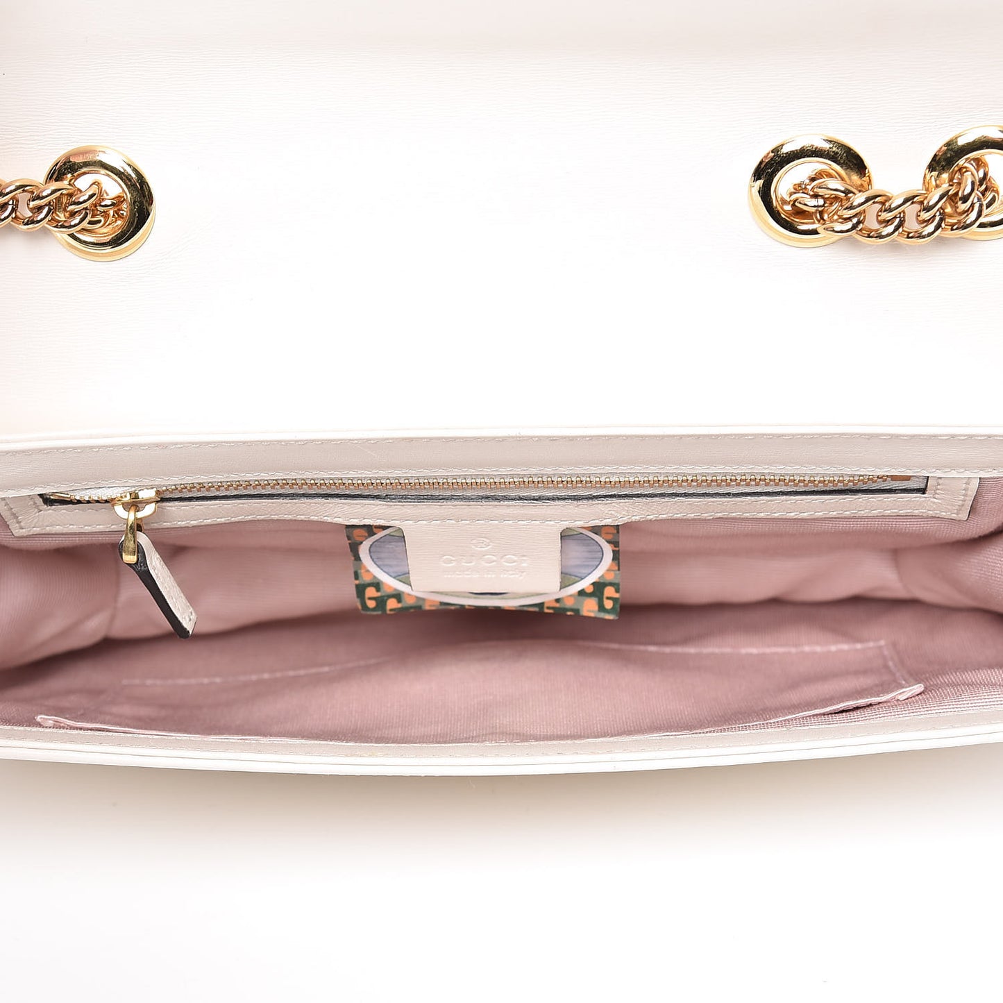 Vitello Palmellato Lux Crystal Medium Rajah Shoulder Bag Mystic White Multicolor
