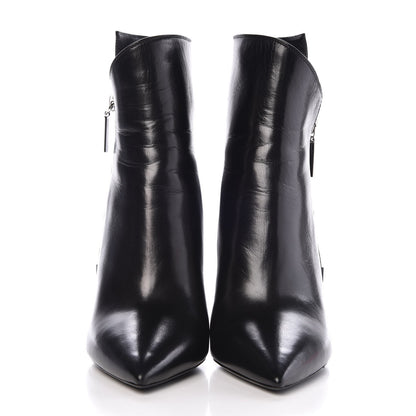 Saint Laurent Calfskin Niki 105 Wedge Booties 38.5 Black 2 of 9