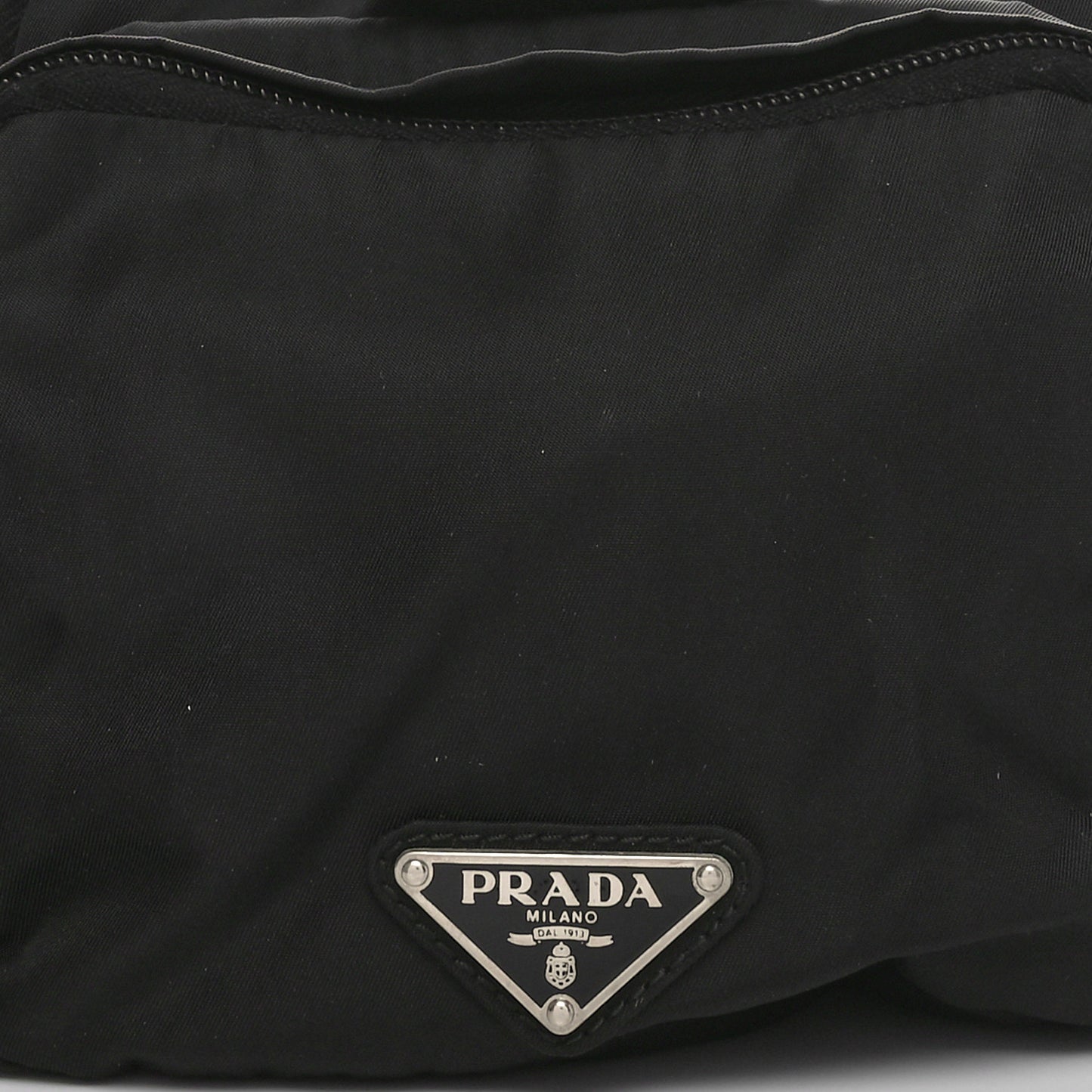 Nylon Metal Triple Pocket Belt Bag Black