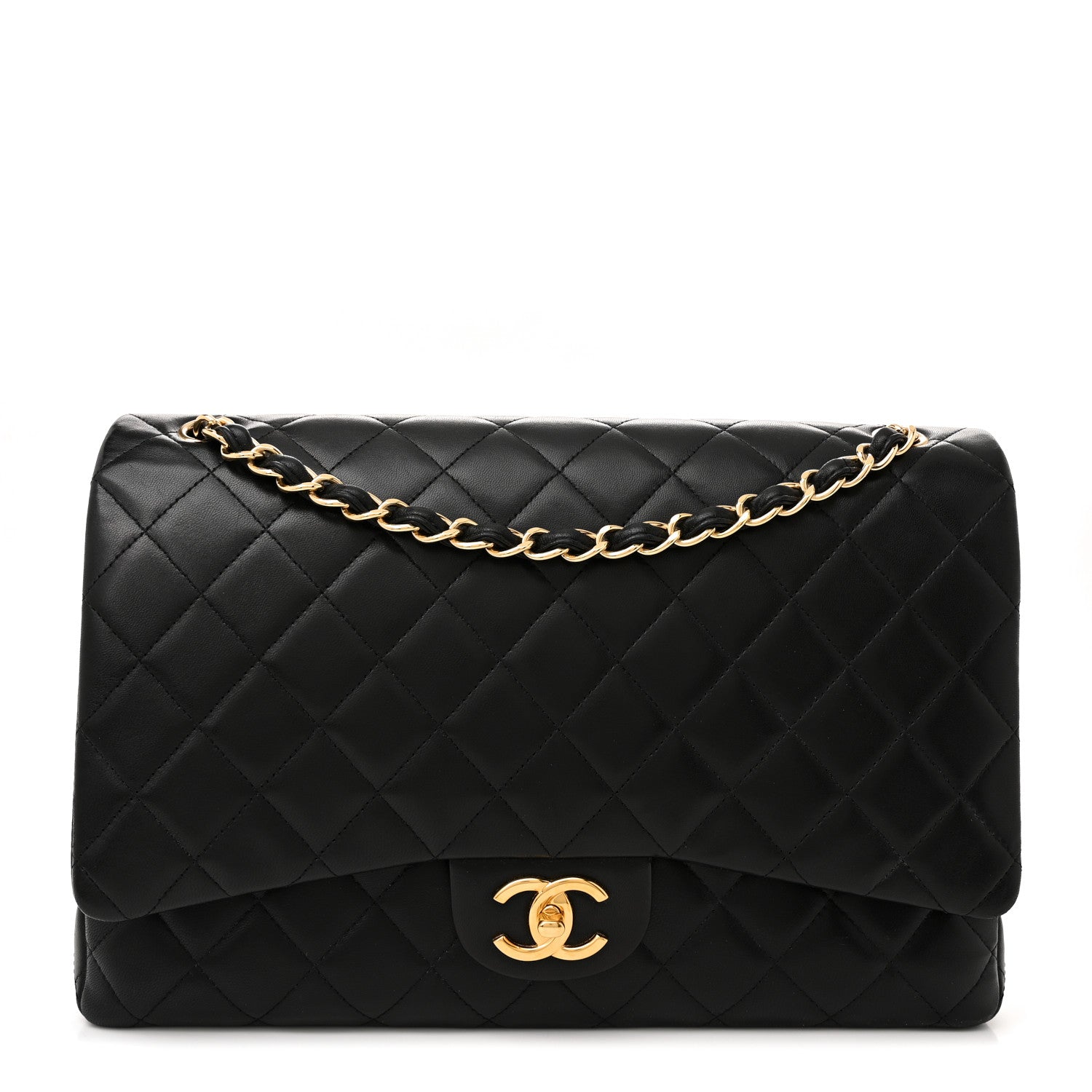 Chanel Lambskin Quilted Maxi Double Flap Black 1 of 12