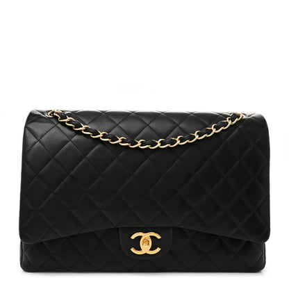 Chanel Lambskin Quilted Maxi Double Flap Black 1 of 12