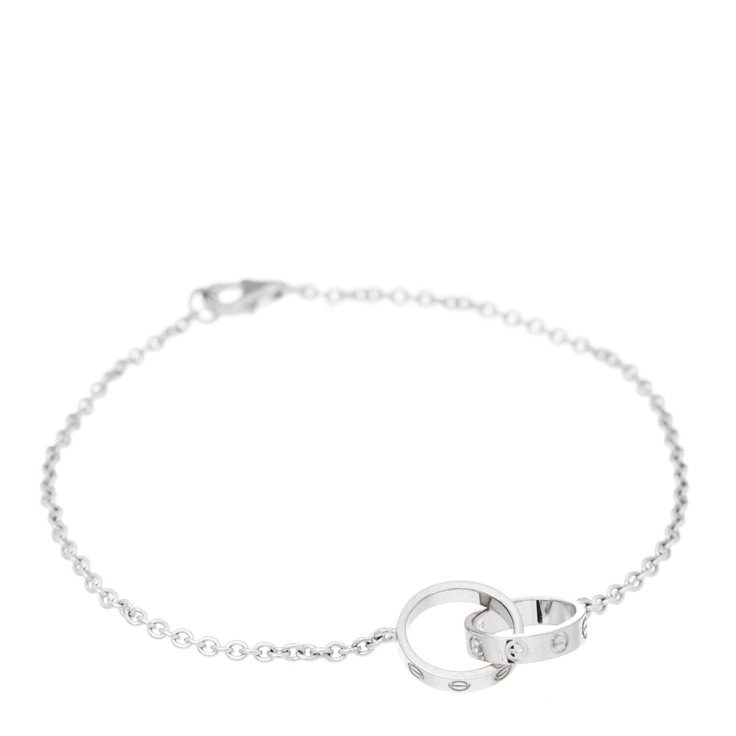 Cartier 18K White Gold Interlocking LOVE Bracelet 1 of 5