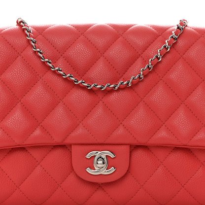 Chanel Caviar Quilted Clutch With Chain Flap Coral 8 of 10