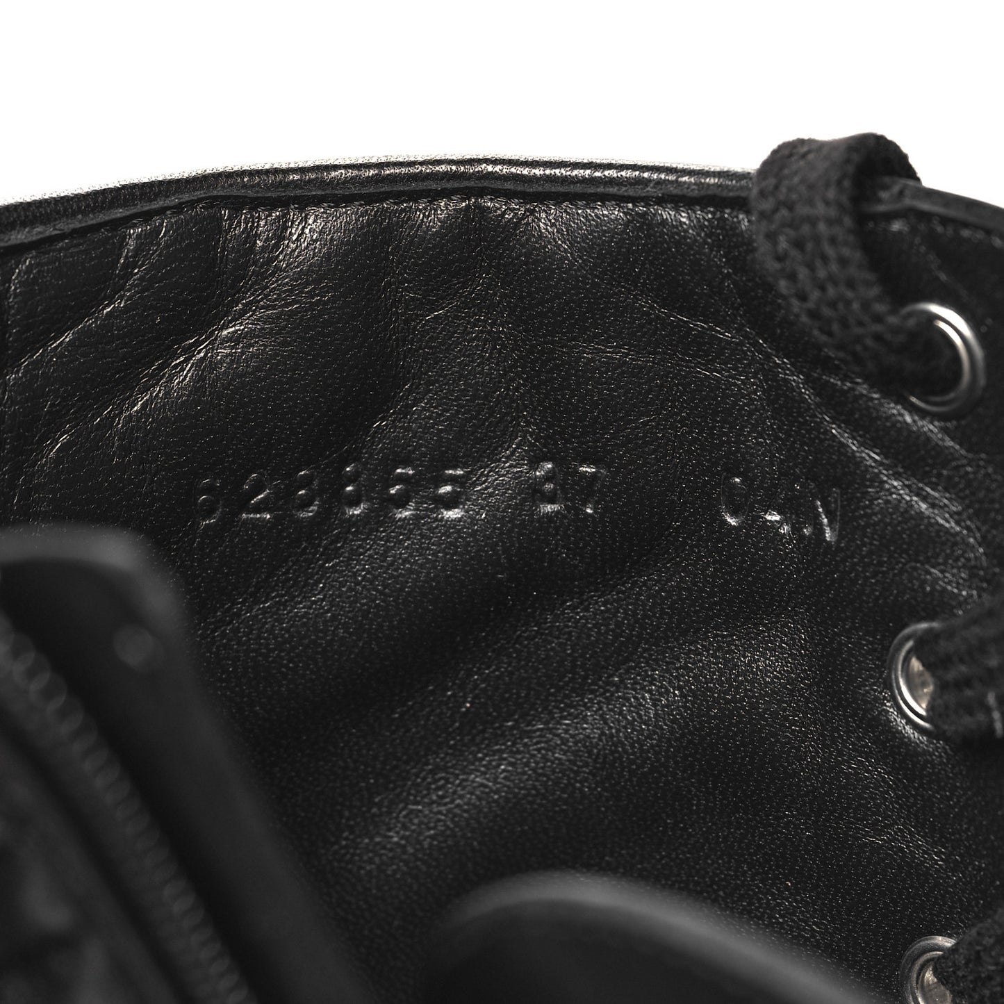 Nappa Frances GG Matelasse Platform Combat Boots 37 Black