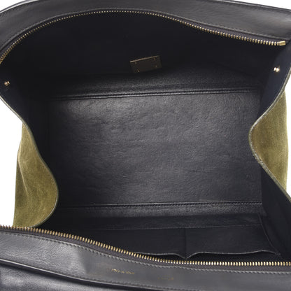 Celine Calfskin Suede Medium Tri-Color Trapeze Navy 6 of 20