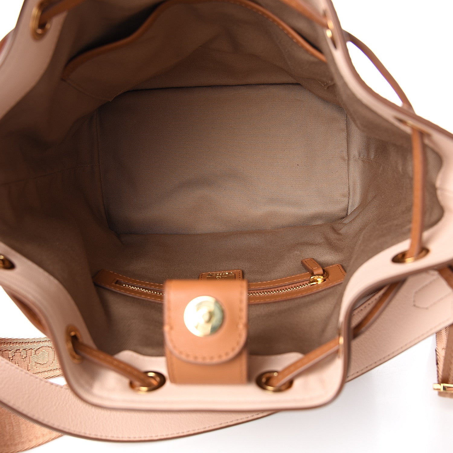 MCM Calfskin Ottomar Essential Drawstring Bag Cognac 4 of 9