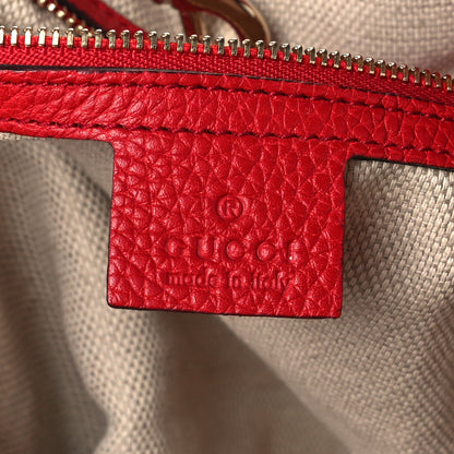 Gucci Pebbled Calfskin Medium Soho Chain Shoulder Bag Tabasco Red 6 of 11
