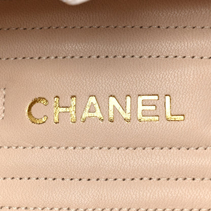 Chanel Satin Cap Toe Ballerina Ankle Wrap Flats 40 White Beige 8 of 13