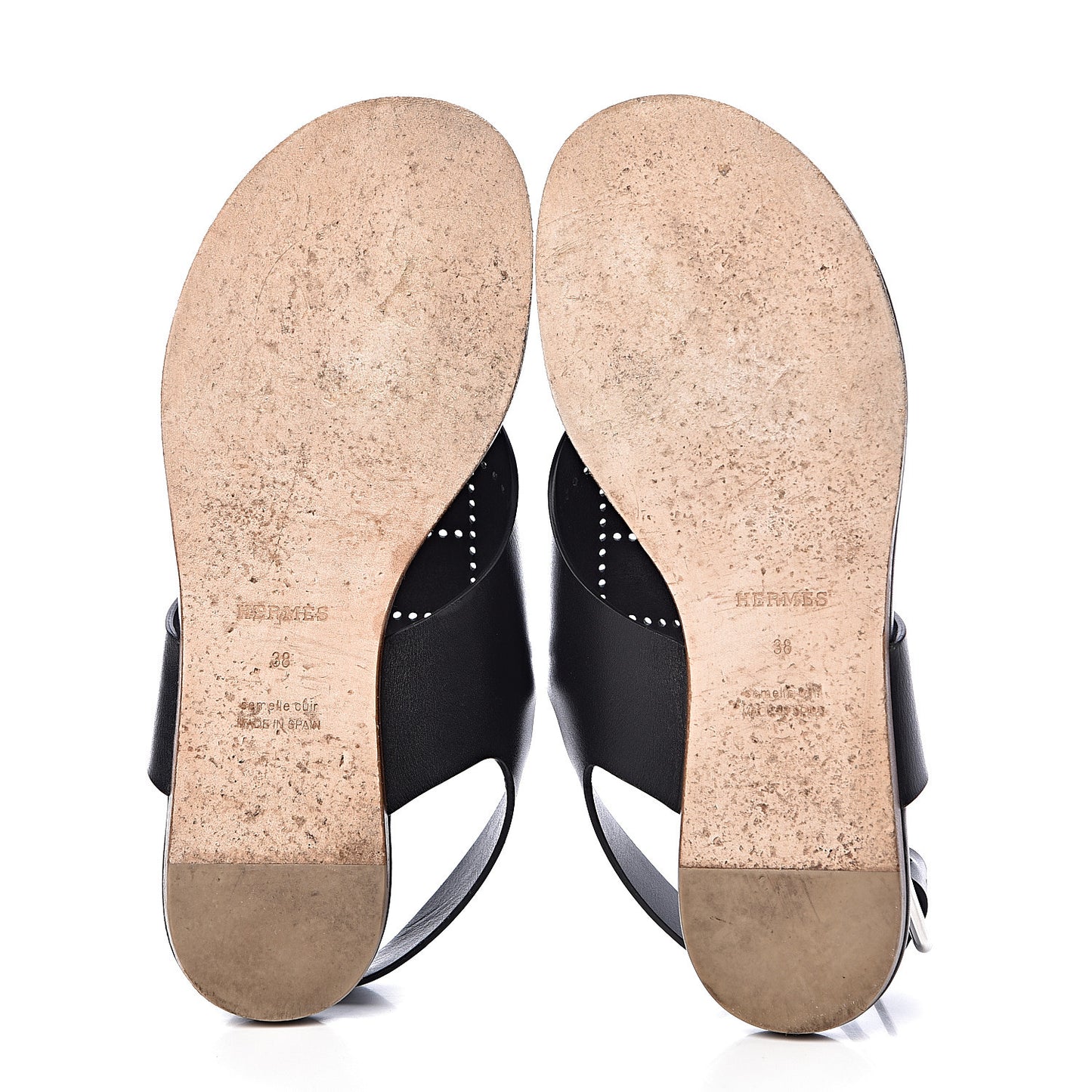 Calfskin Kola Sandals 38 Black