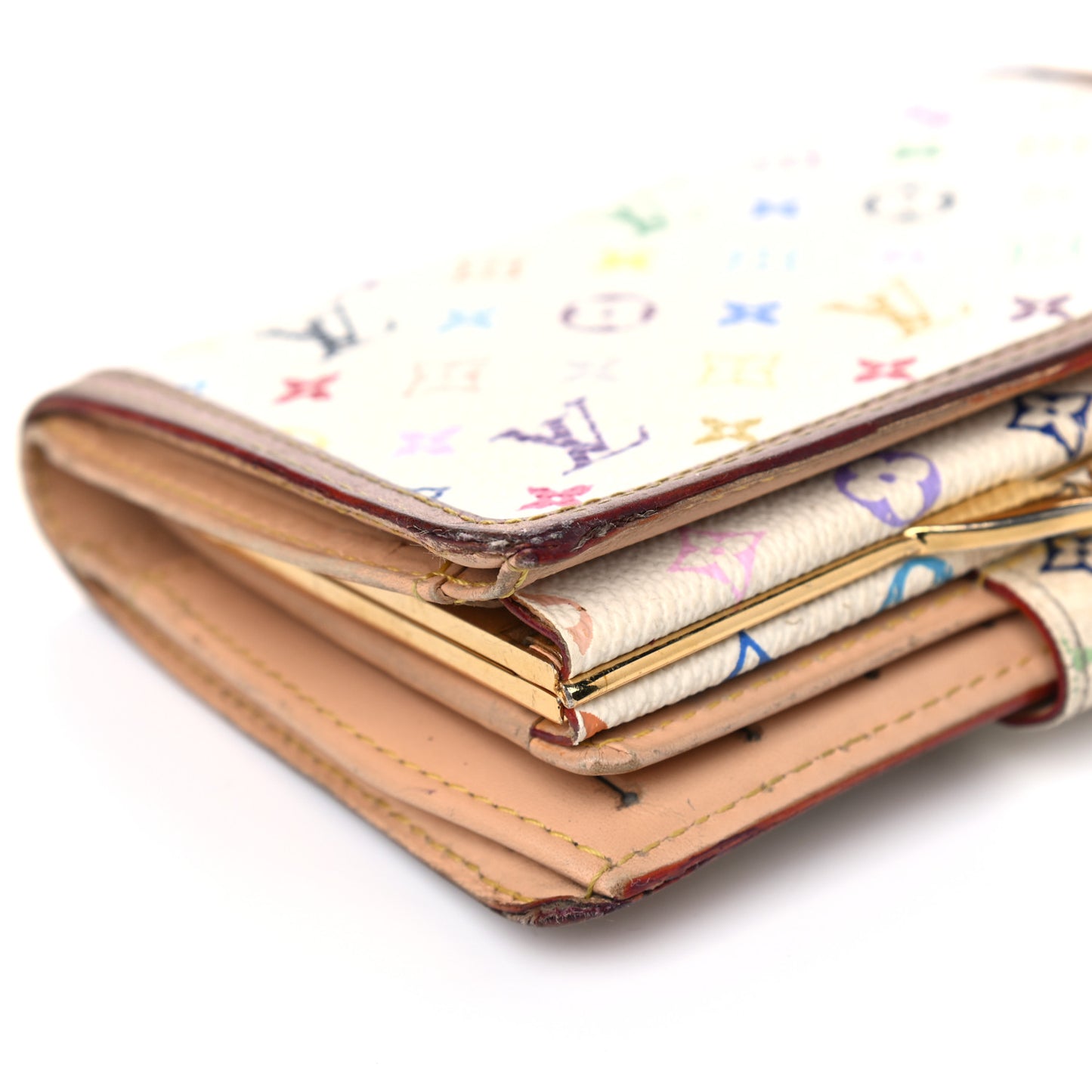 Monogram Multicolor French Purse Wallet White