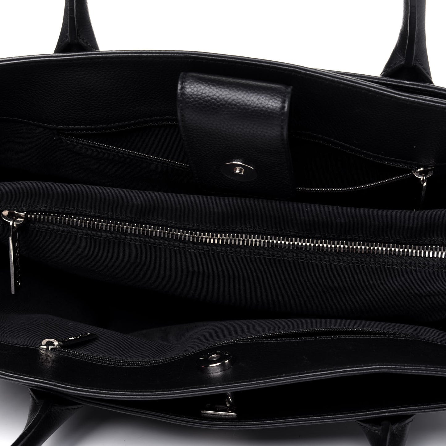 Calfskin Small Cerf Executive Shopper Tote Black