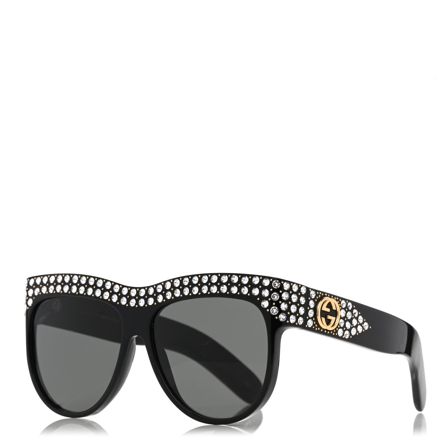 Gucci Acetate Crystal Sunglasses GG0147S Black 1 of 9