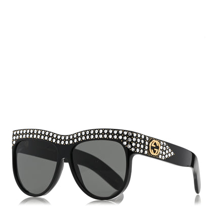 Gucci Acetate Crystal Sunglasses GG0147S Black 1 of 9