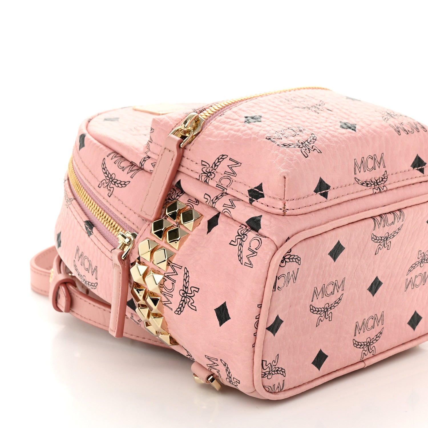 MCM Visetos Stud Mini Stark Backpack Soft Pink 8 of 9