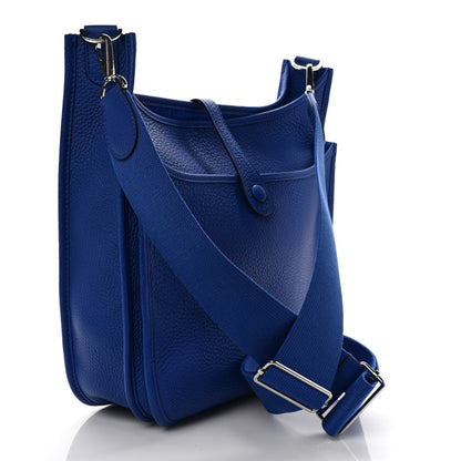 Hermes Taurillon Clemence Evelyne III PM Bleu Royal 3 of 9