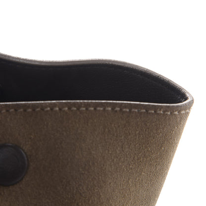 Celine Drummed Calfskin Suede Medium Trapeze Souris 11 of 11