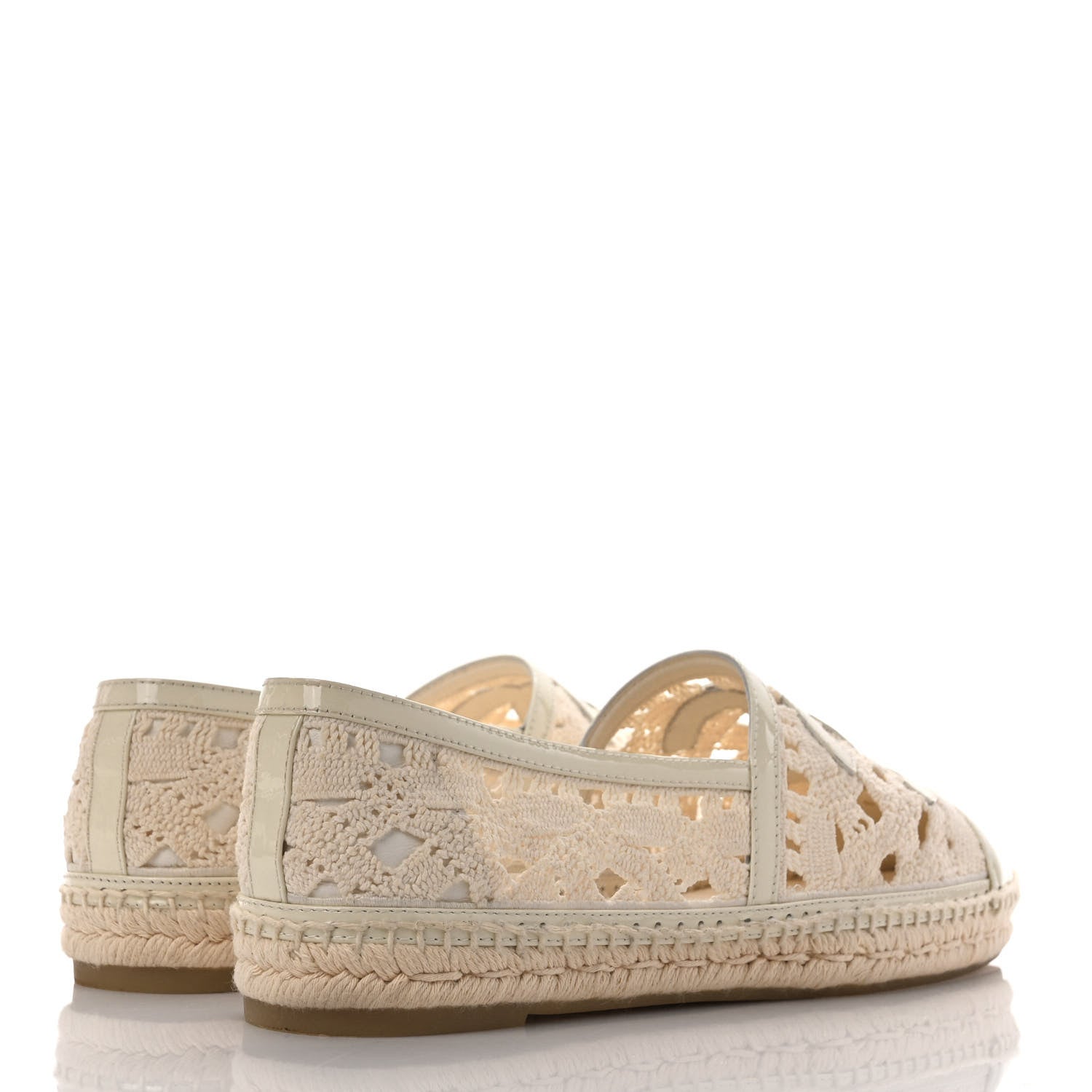 Chanel Macrame Patent CC Espadrilles 41 Beige Ivory 4 of 9