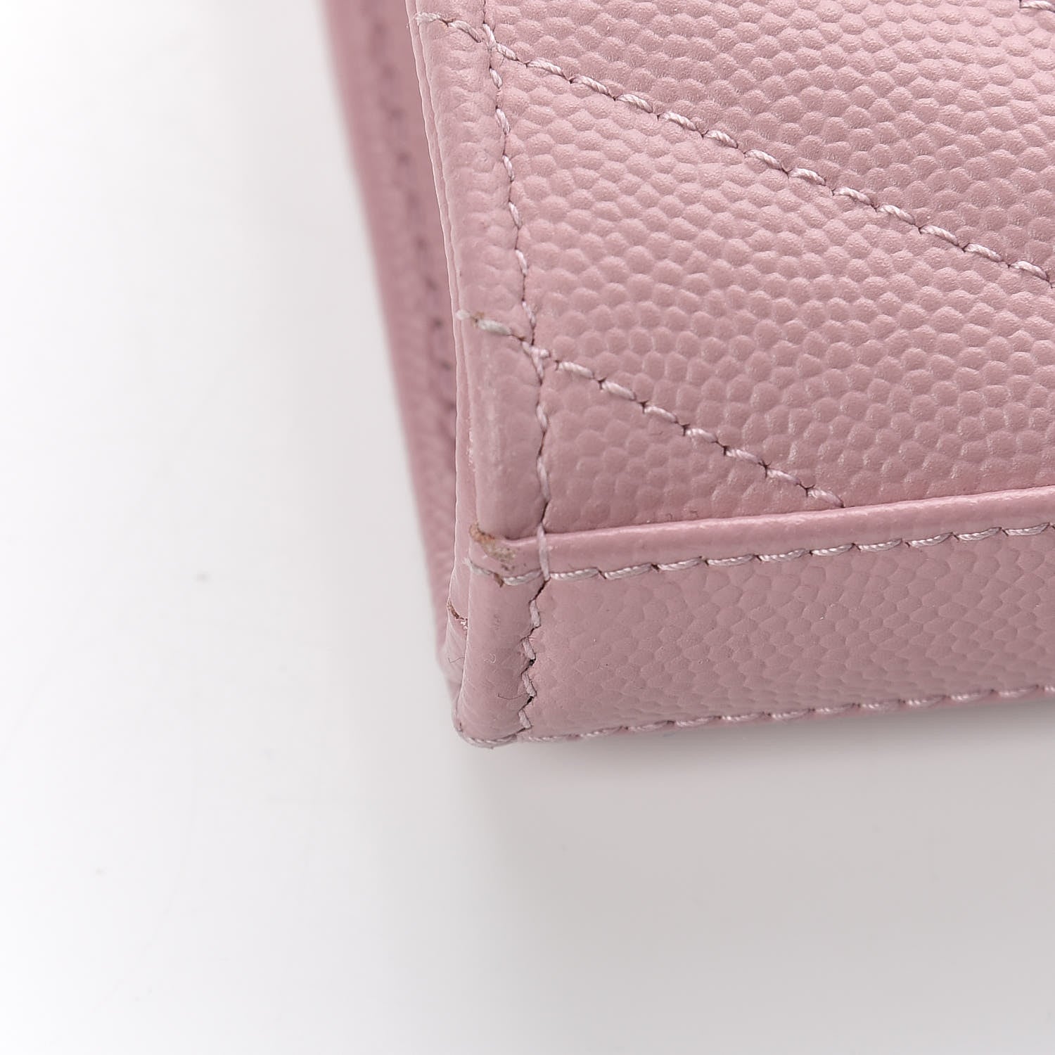 Saint Laurent Grain De Poudre Matelasse Chevron Monogram Chain Wallet Tender Pink 11 of 11