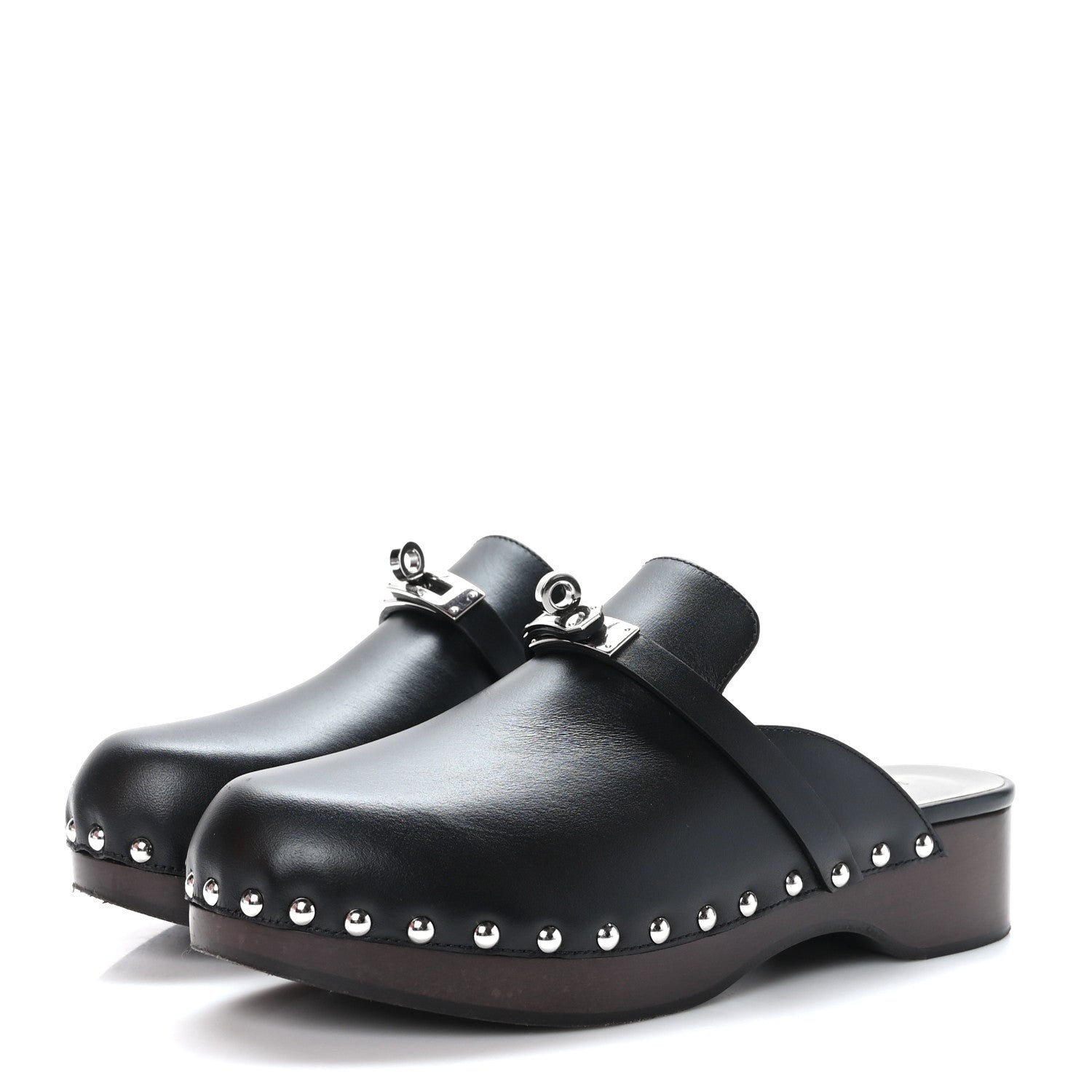 Hermes Calfskin Carlotta Mules 37 Black 3 of 8