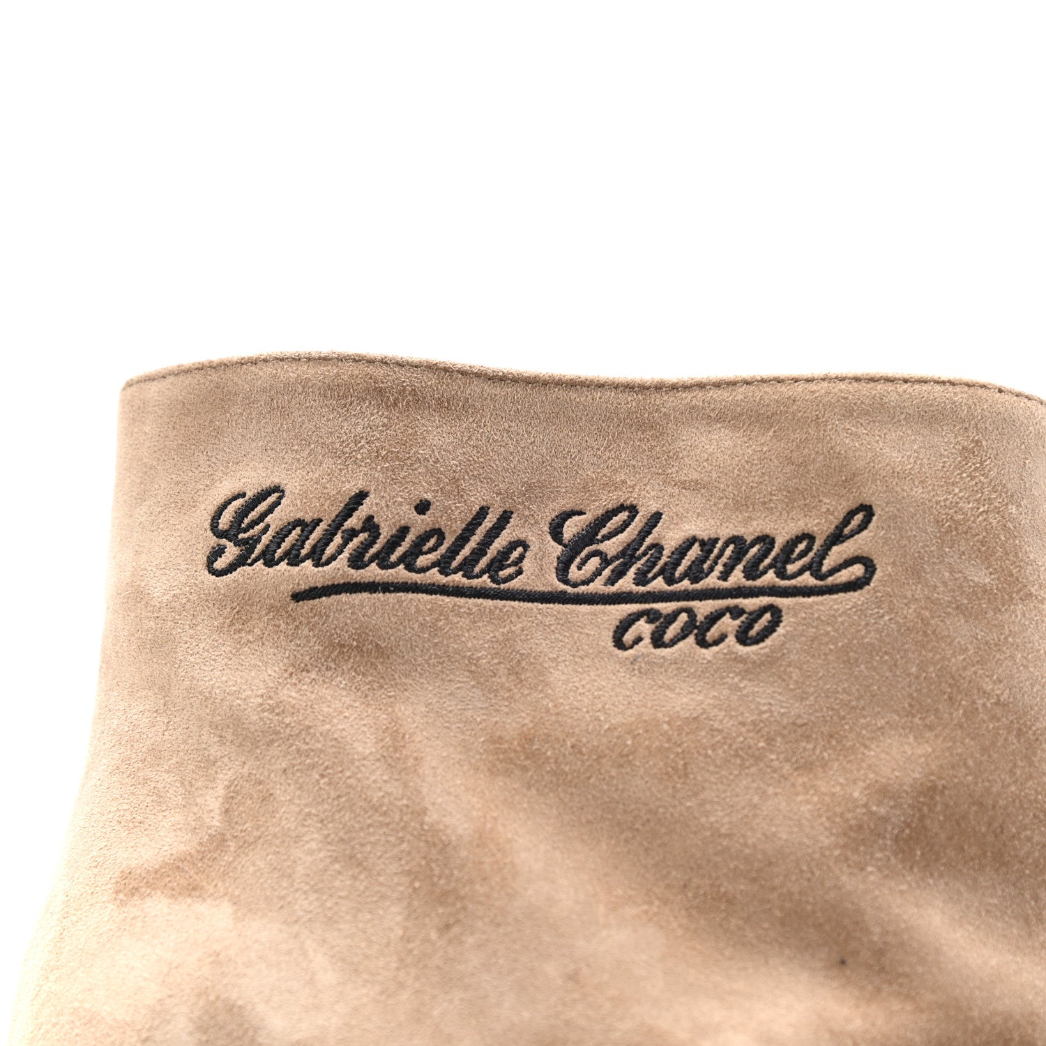 Chanel Suede Calfskin Satin Gabrielle Cap Toe Short Boots 37 Beige Black 10 of 12