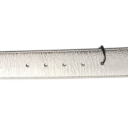 Gucci Metallic Textured Dollar Calfskin Double G 40mm Belt 90 36 Silver 3 of 6