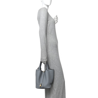 Hermes Taurillon Clemence Picotin Lock 22 MM Gris Pantin 2 of 11