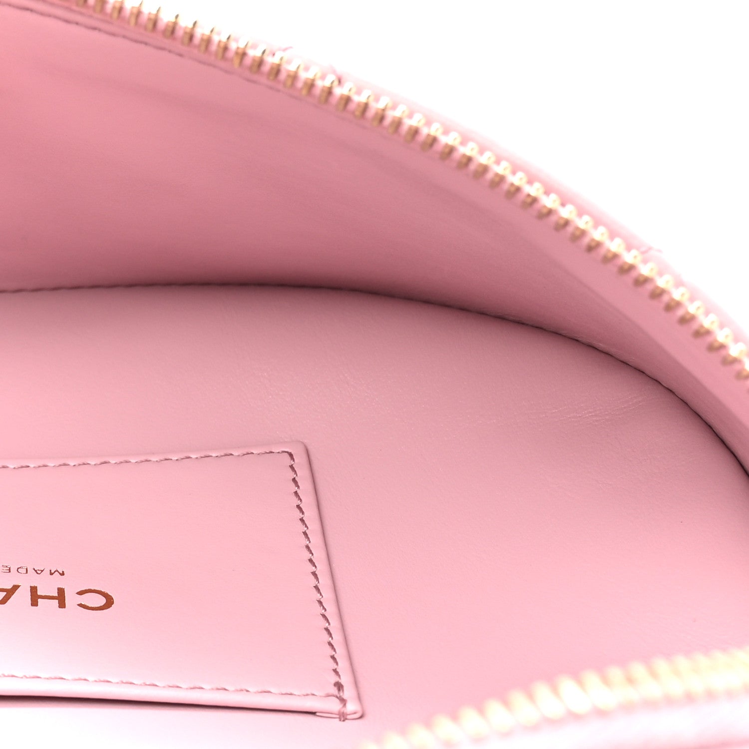 Chanel Shiny Lambskin Quilted Pearl Logo Waist Bag Light Pink 5 of 11