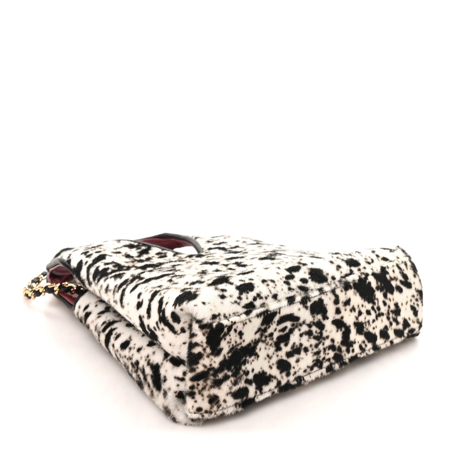 Pony Hair Printed Chic Lady Small Shopping Tote White Black