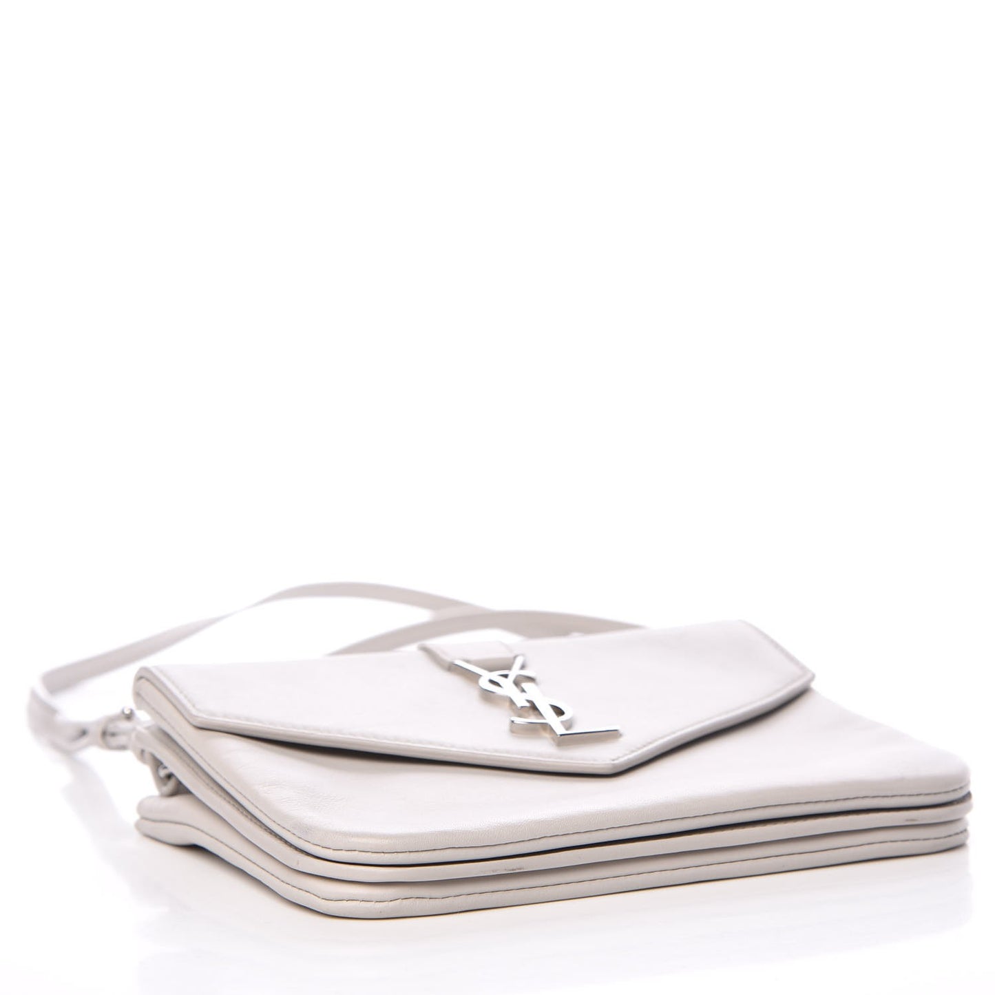 Calfskin Monogram Tri Pocket Crossbody Bag Grey