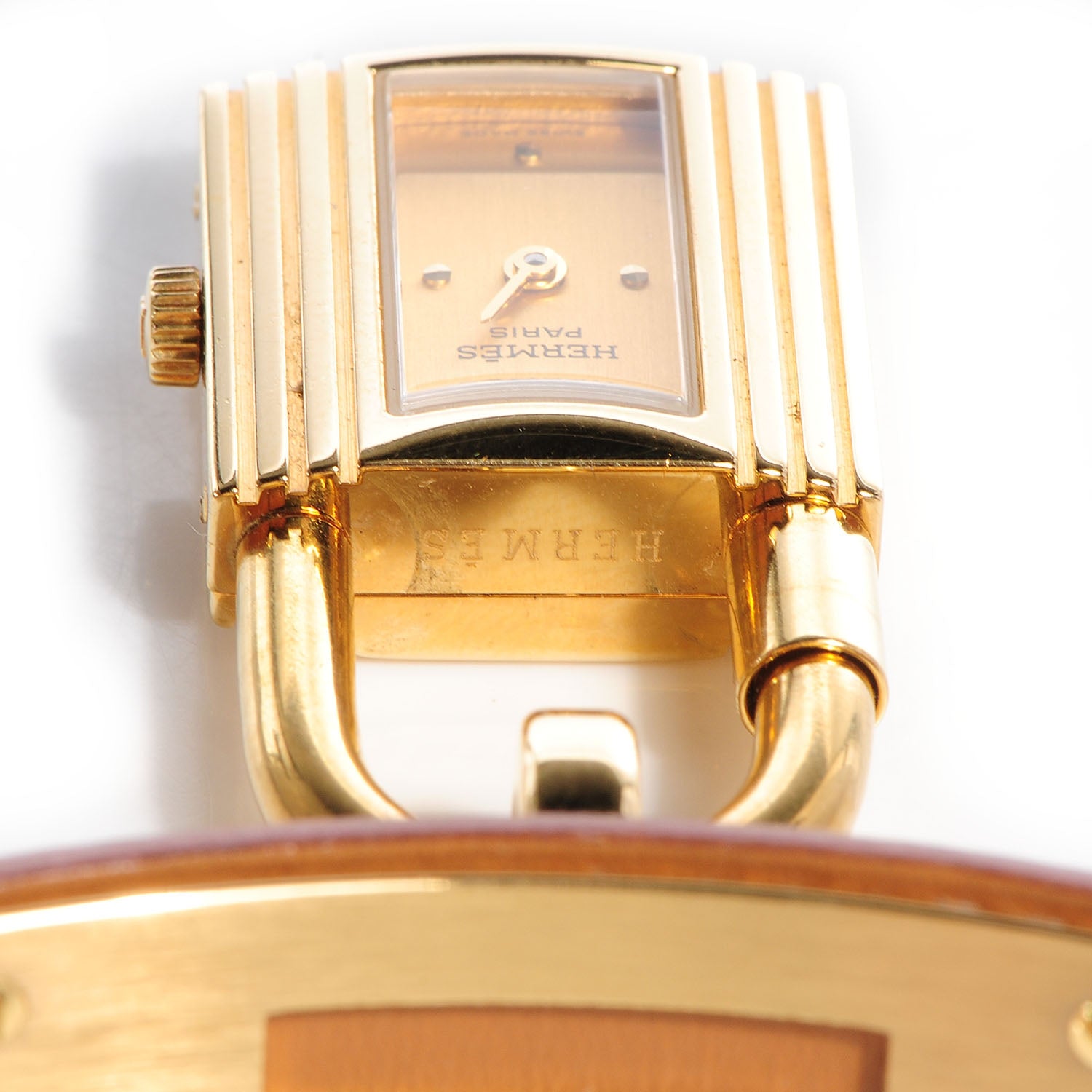 Hermes Stainless Steel Courchevel 20mm Kelly Cadena Quartz Watch Gold 11 of 11