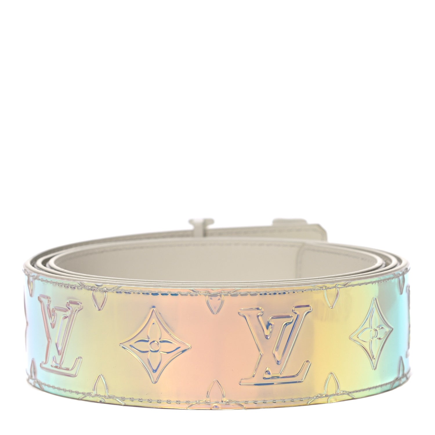 Louis Vuitton PVC Monogram 40mm LV Initiales Reversible Belt 100 40 Iridescent Prism 3 of 8