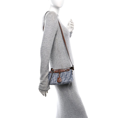 Fendi Denim Vitello Grace FF Mini By The Way Boston Bag  Blue 3 of 13