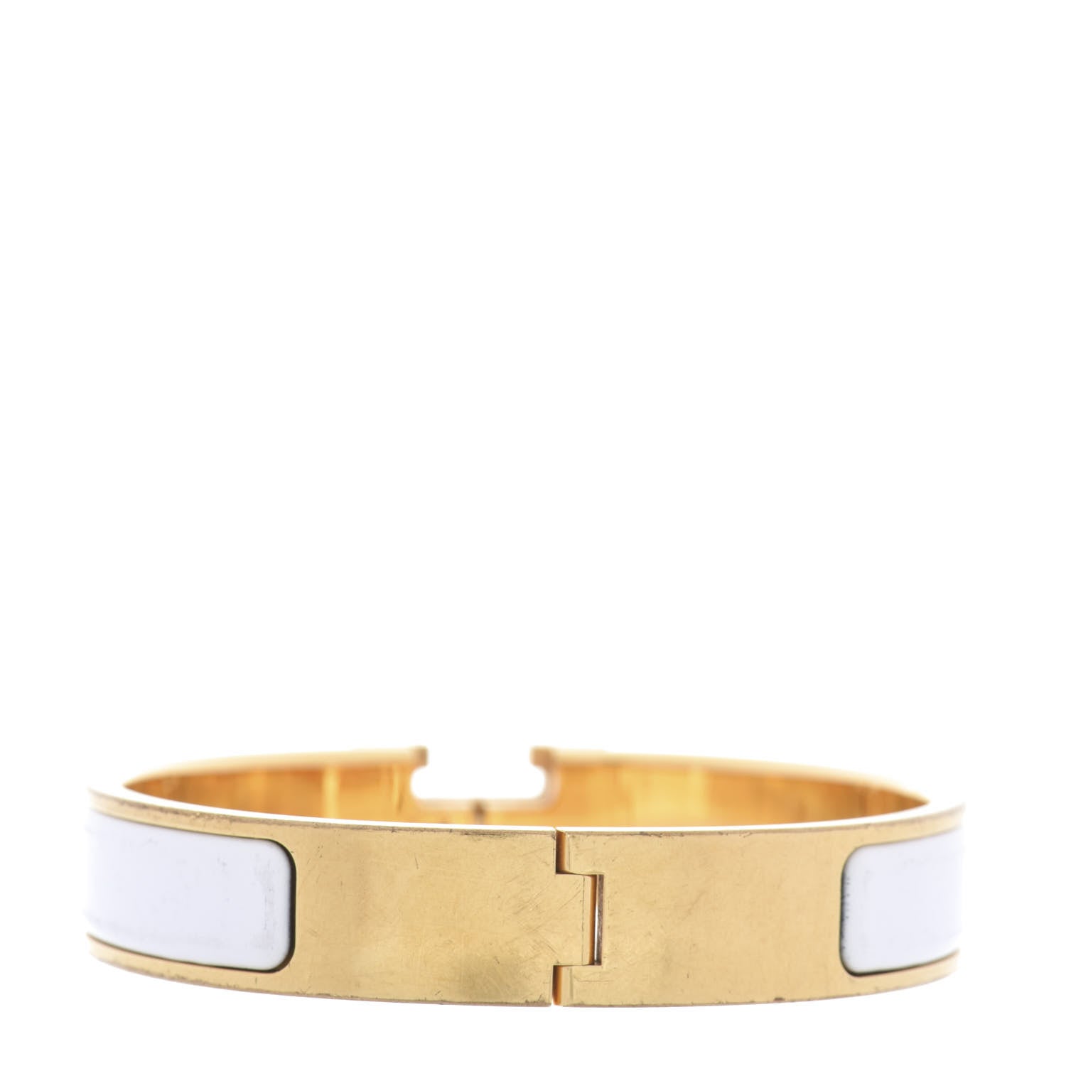 Hermes Enamel Narrow Clic Clac H Bracelet PM White 3 of 4