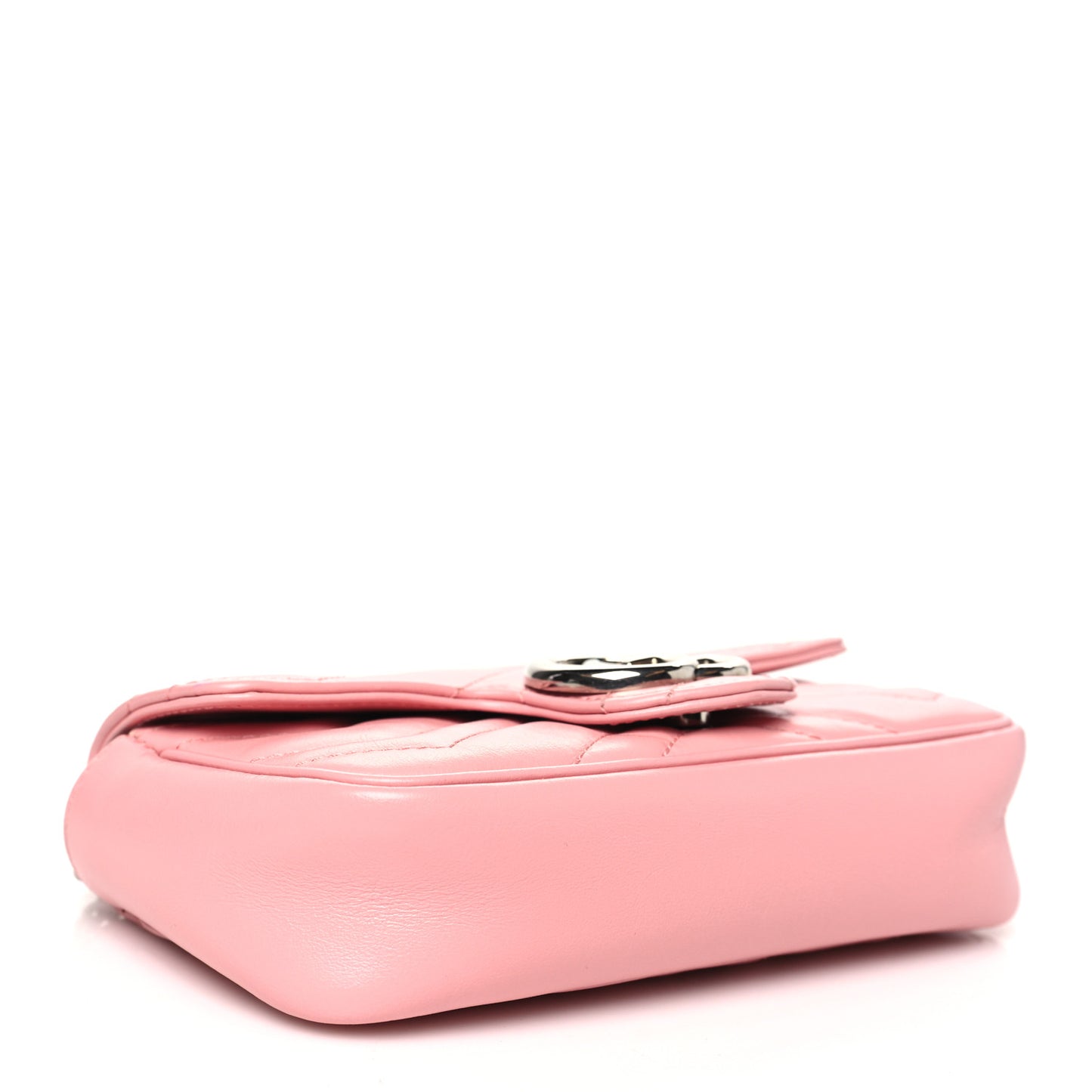 Calfskin Matelasse Super Mini GG Marmont Shoulder Bag Wild Rose