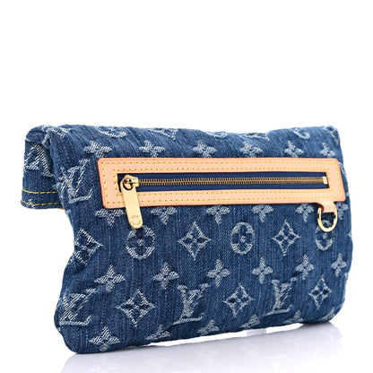 Louis Vuitton Monogram Denim Pochette Plat Clutch Blue 3 of 9