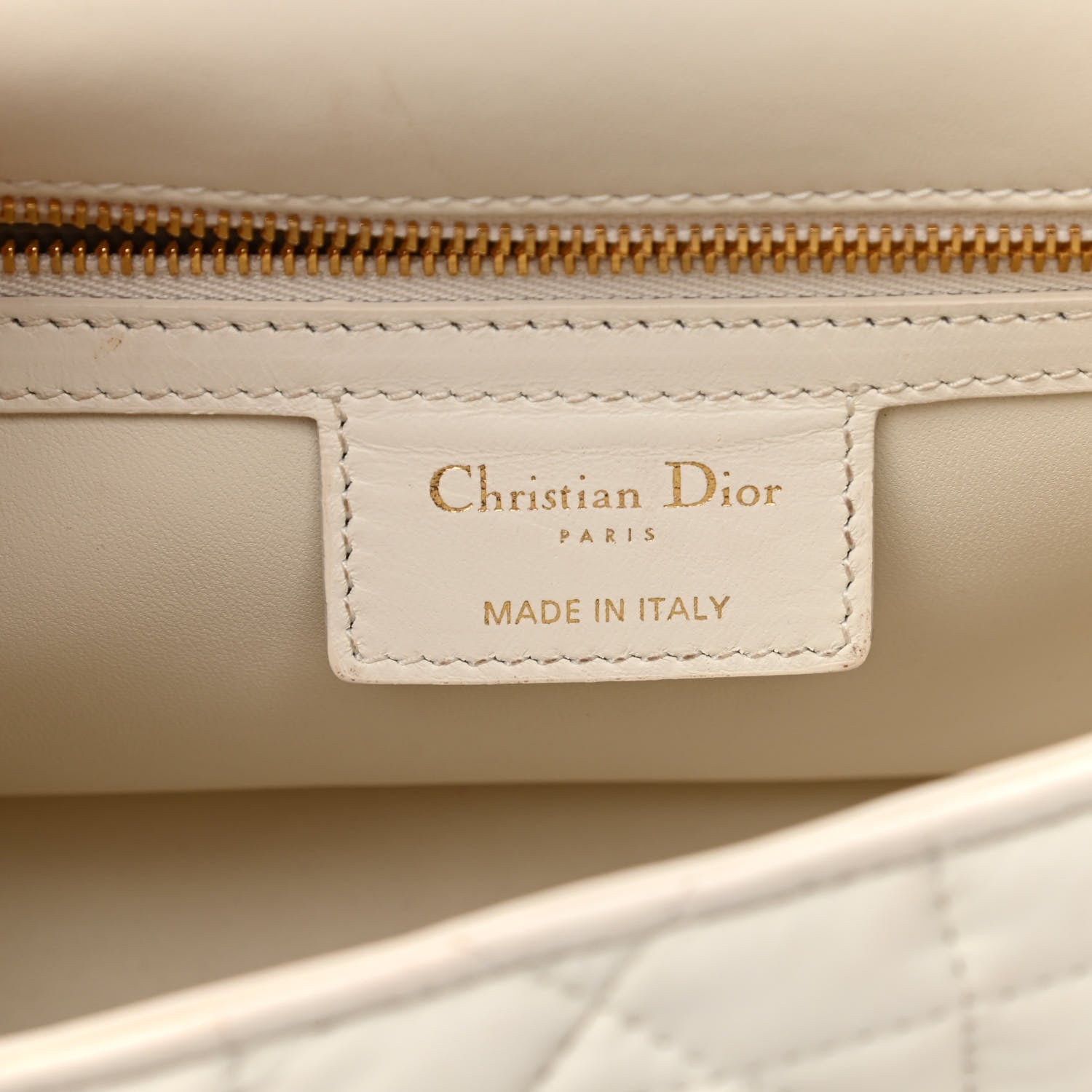 Christian Dior Calfskin Macrocannage Medium Caro Bag White 6 of 9