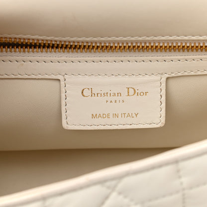 Christian Dior Calfskin Macrocannage Medium Caro Bag White 6 of 9