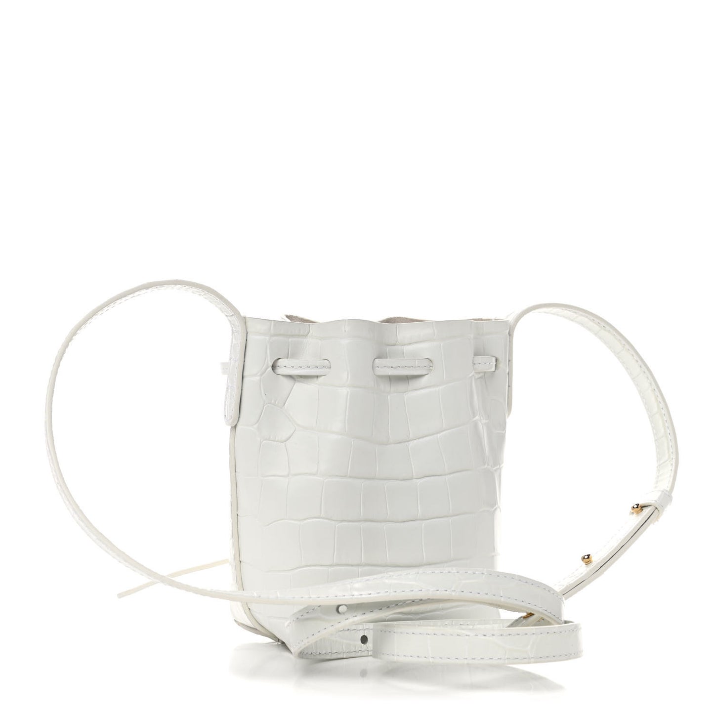 Crocodile Embossed Baby Bucket Bag White