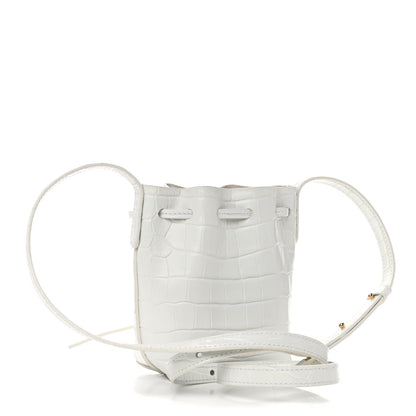 Mansur Gavriel Crocodile Embossed Baby Bucket Bag White 2 of 4