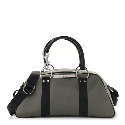 Christian Dior Silk Jersey Crystal Hardcore Bowler Bag Grey Black 1 of 15