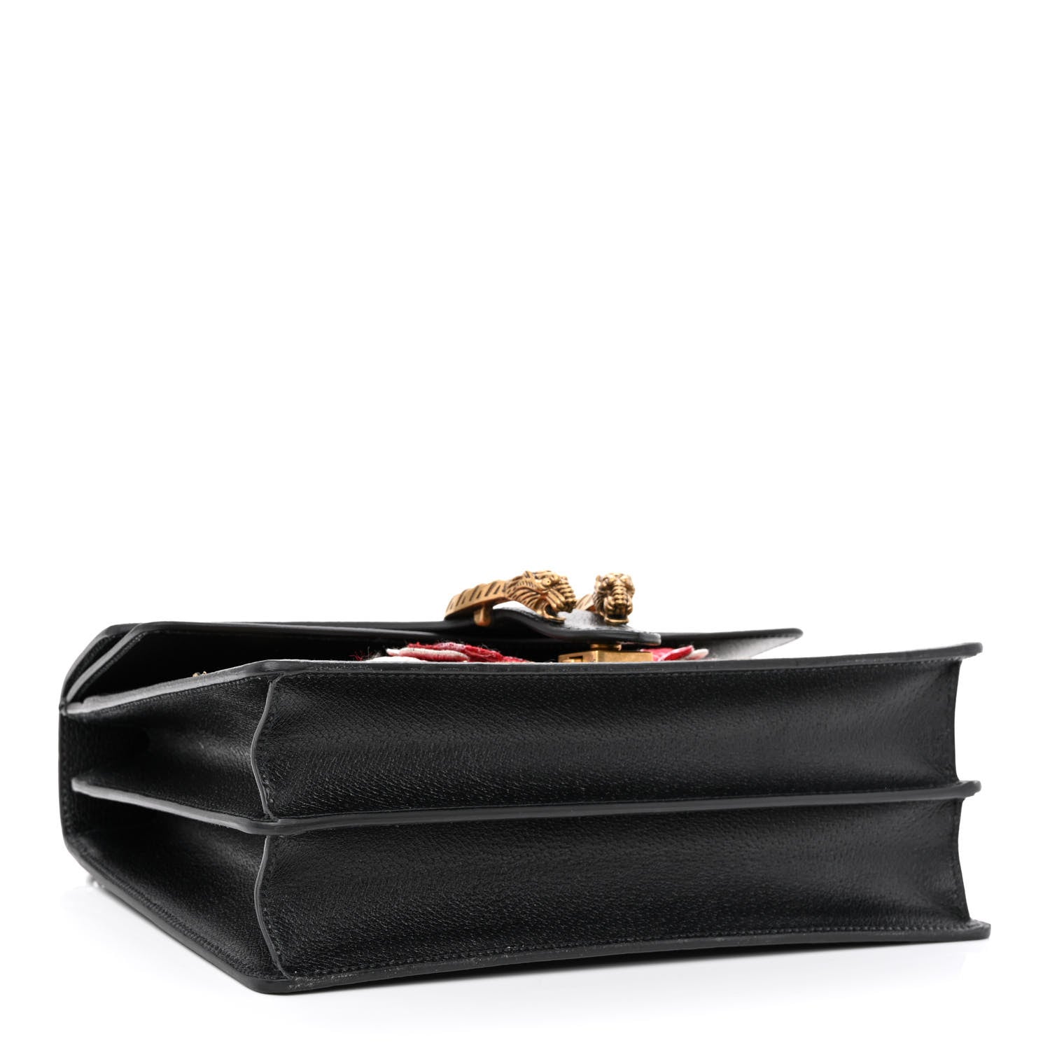Gucci Calfskin Web Floral Embroidered Medium Dionysus Shoulder Bag Black 4 of 10