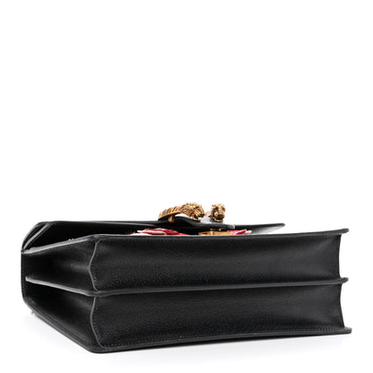 Gucci Calfskin Web Floral Embroidered Medium Dionysus Shoulder Bag Black 4 of 10