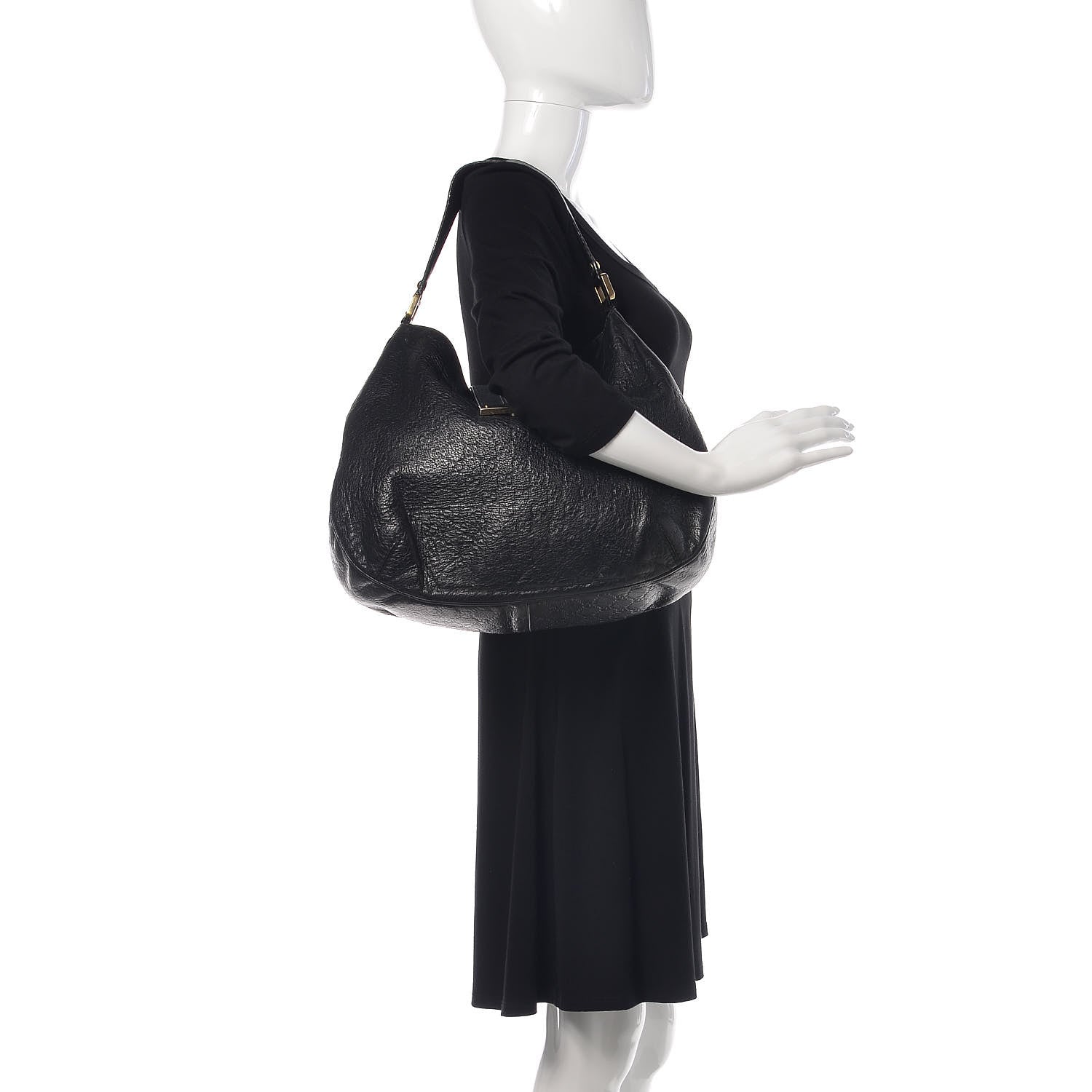 Gucci Guccissima Large New Ladies Web Hobo Black 2 of 11