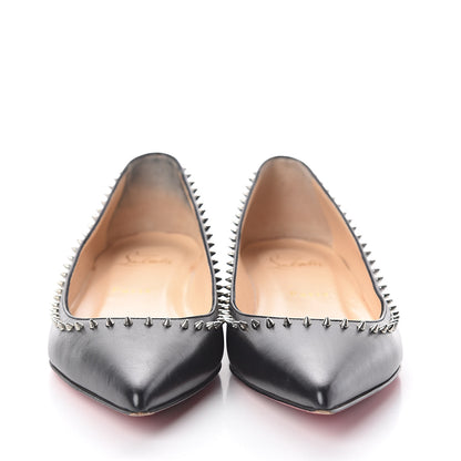 Christian Louboutin Shiny Calfskin Anjalina Flats 37.5 Black 2 of 7