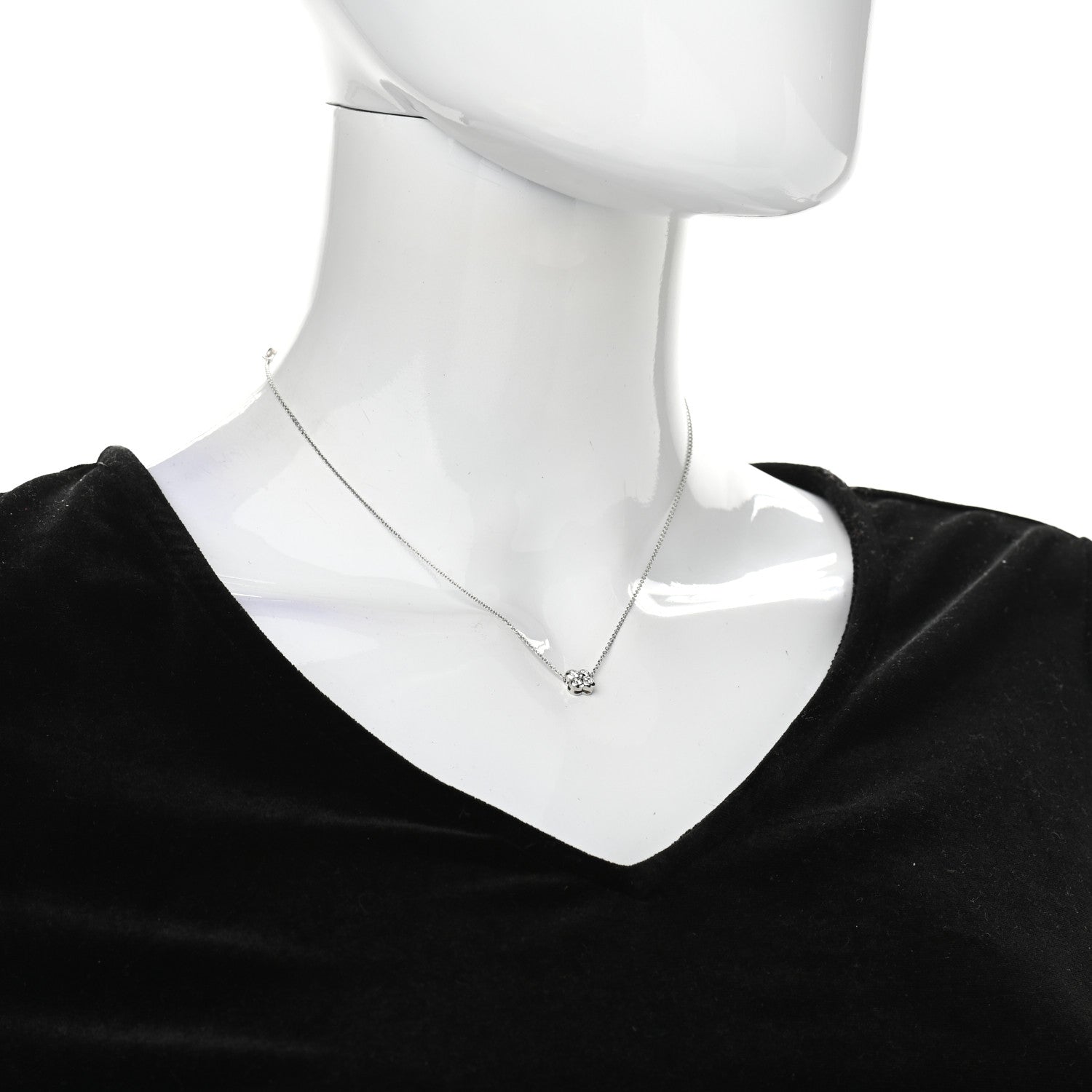 Tiffany Platinum Diamond .20ctw Flower Pendant Necklace 2 of 5