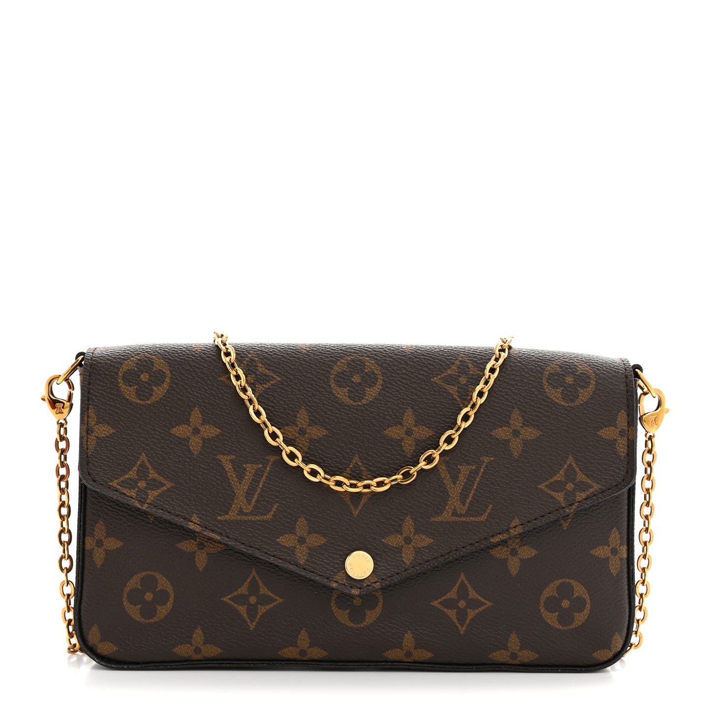 Monogram Pochette Felicie Chain Wallet Fuchsia