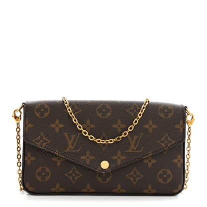 Louis Vuitton Monogram Pochette Felicie Chain Wallet Fuchsia 1 of 12