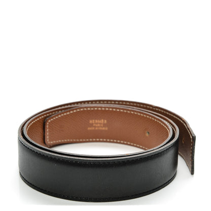 Hermes Box Epsom 32mm Belt Strap 70 Black Gold 1 of 5