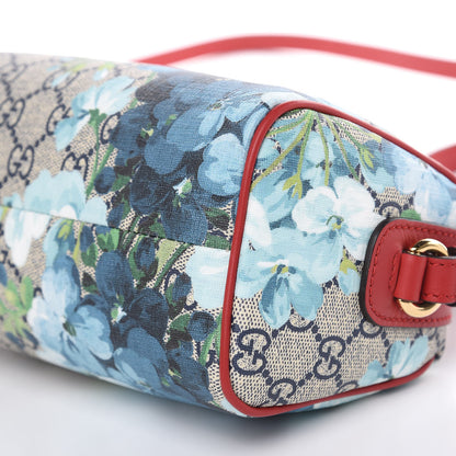 Gucci GG Supreme Monogram Blooms Mini Boston Navy Blue Hibiscus 9 of 9