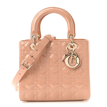 Christian Dior Patent Cannage Medium Lady Dior Rose Des Vents 1 of 10